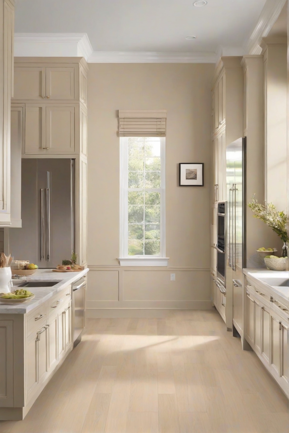 What color floor pairs well with SW Accessible Beige kitchen cabinets ...