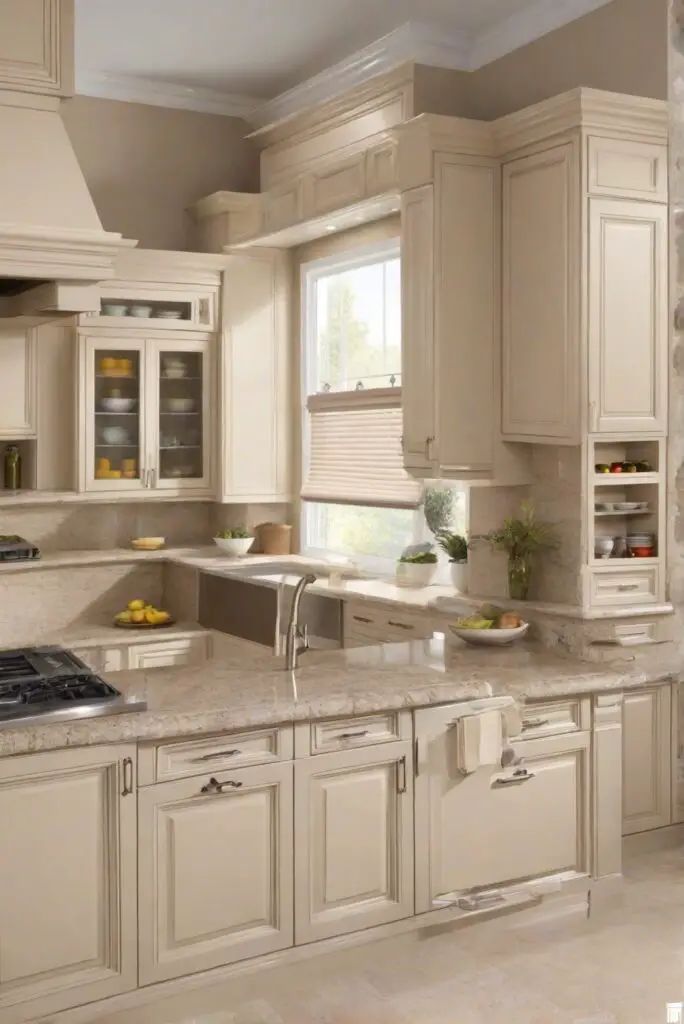 granite, complements, kitchen cabinets, SW Accessible Beige, color, high CPC, keywords