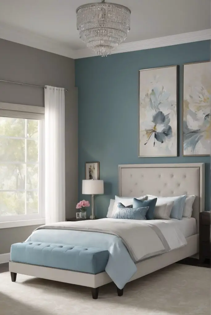 Transform Your Bedroom with Embellished Blue Elegance in 2024