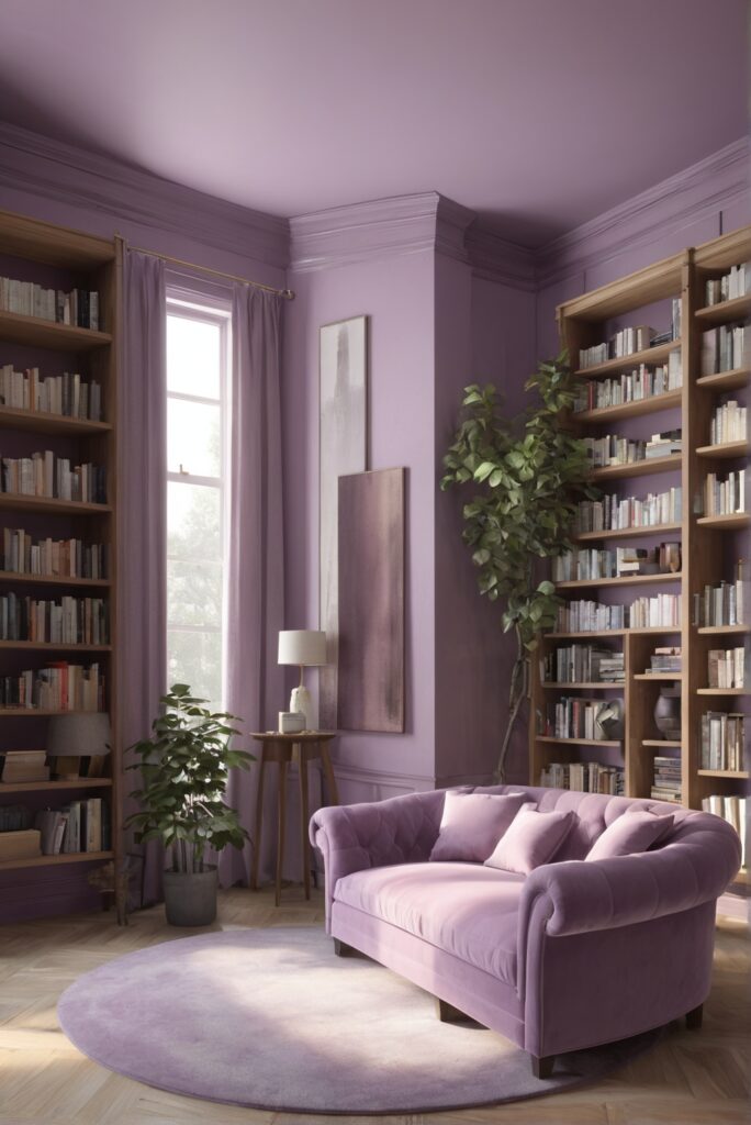 Ethereal Reading Spaces: Novel Lilac paint Magic in 2024