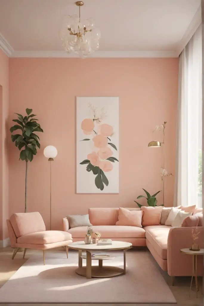 Transform Your Living Room with 2024's Naive Peach Paint