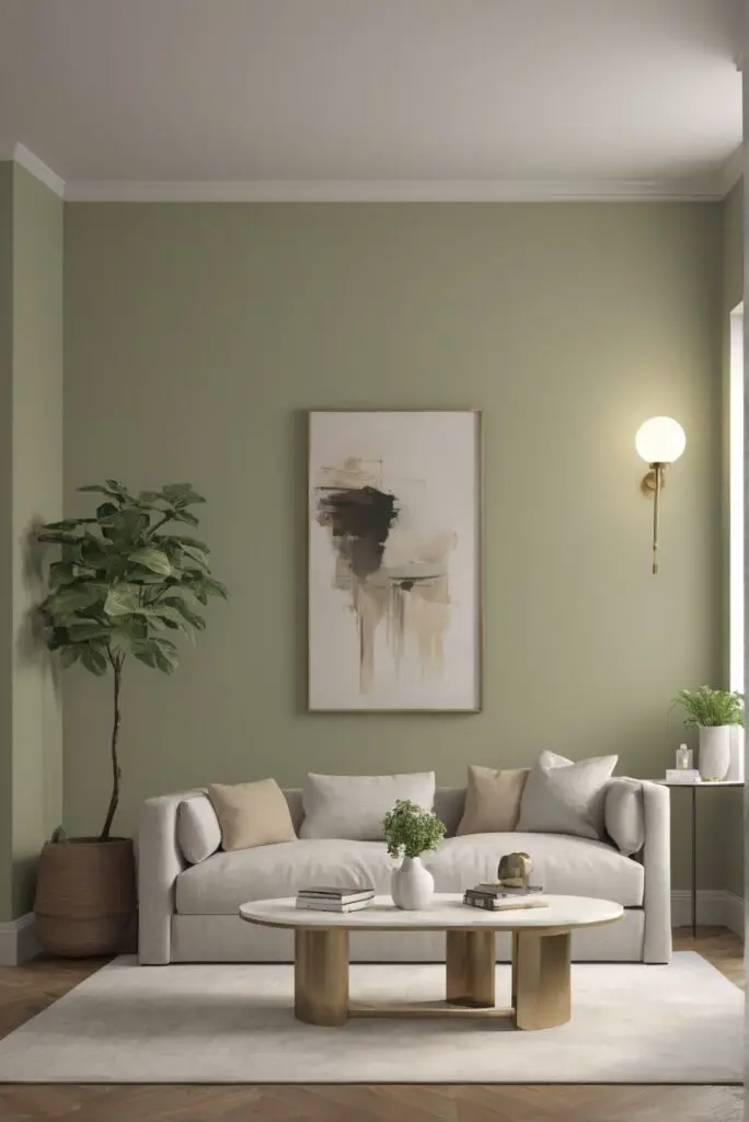 Modern Living Rooms Awash in Celery Paint Elegance in 2024