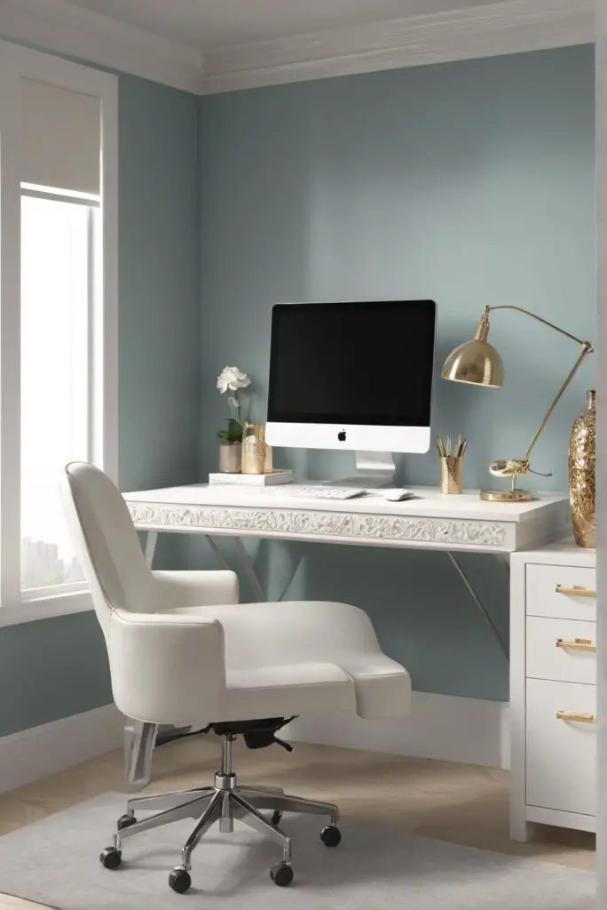 Transforming Workspaces with Embellished Blue paint Elegance in 2024