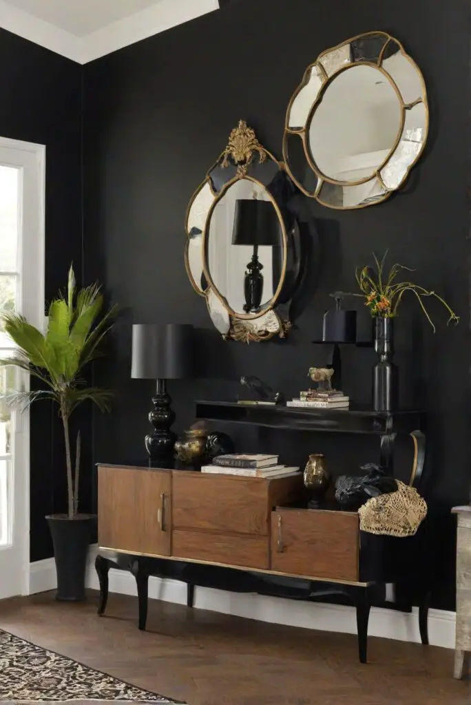 black magic paint, living room paint, wall paint, interior paint, home decor, home interior, space planning