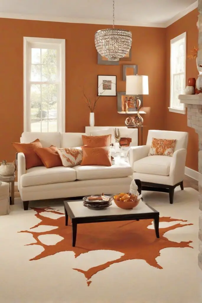 Is BURNT ORANGE (2160-10) wall paint good for living room with a white ...