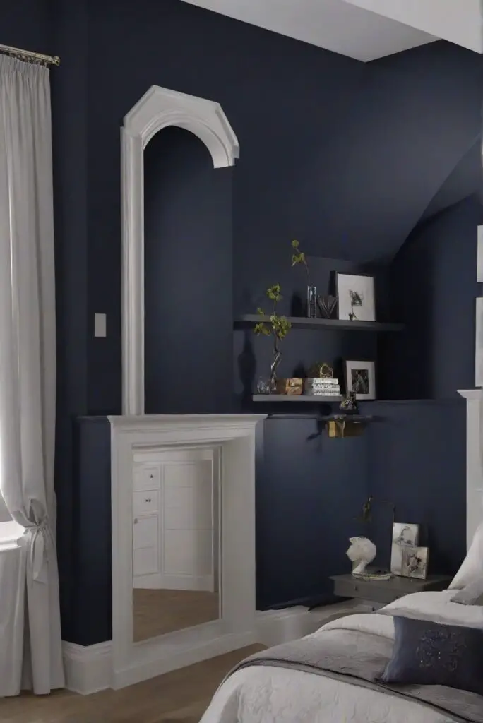 dark night wall paint, interior bedroom design, home decor interior design, paint color match