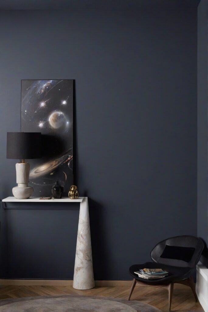 Deep Space wall paint, living room paint, interior wall paint, home wall paint, interior design paint, wall paint colors, room paint ideas