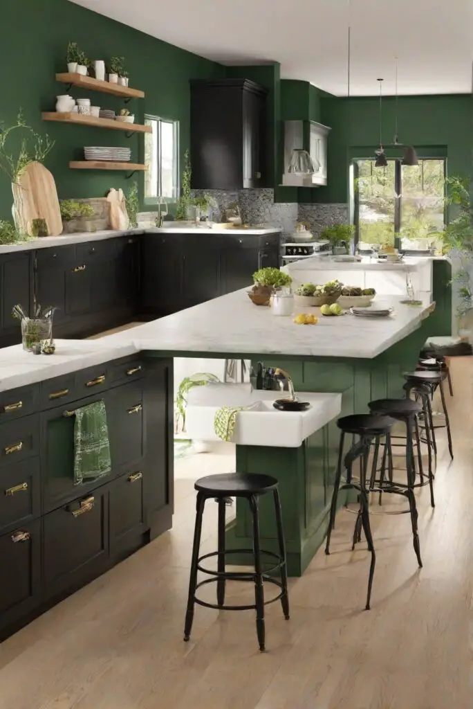 Green black wall paint, best kitchen paint, interior wall paint, kitchen wall decor