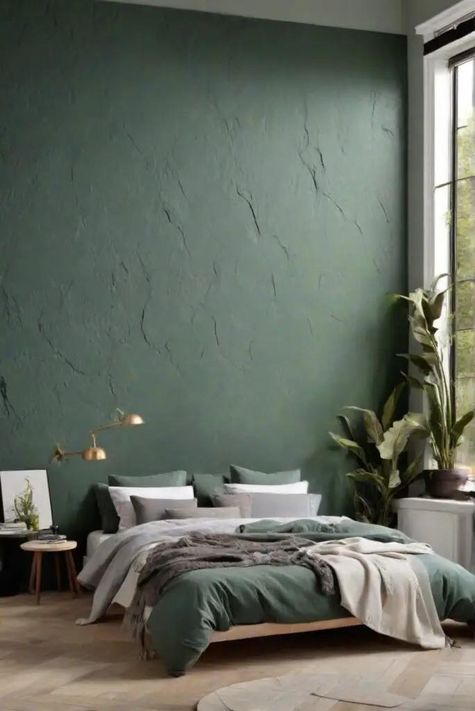 green wall paint, bedroom renovation, home improvement, interior design bedroom