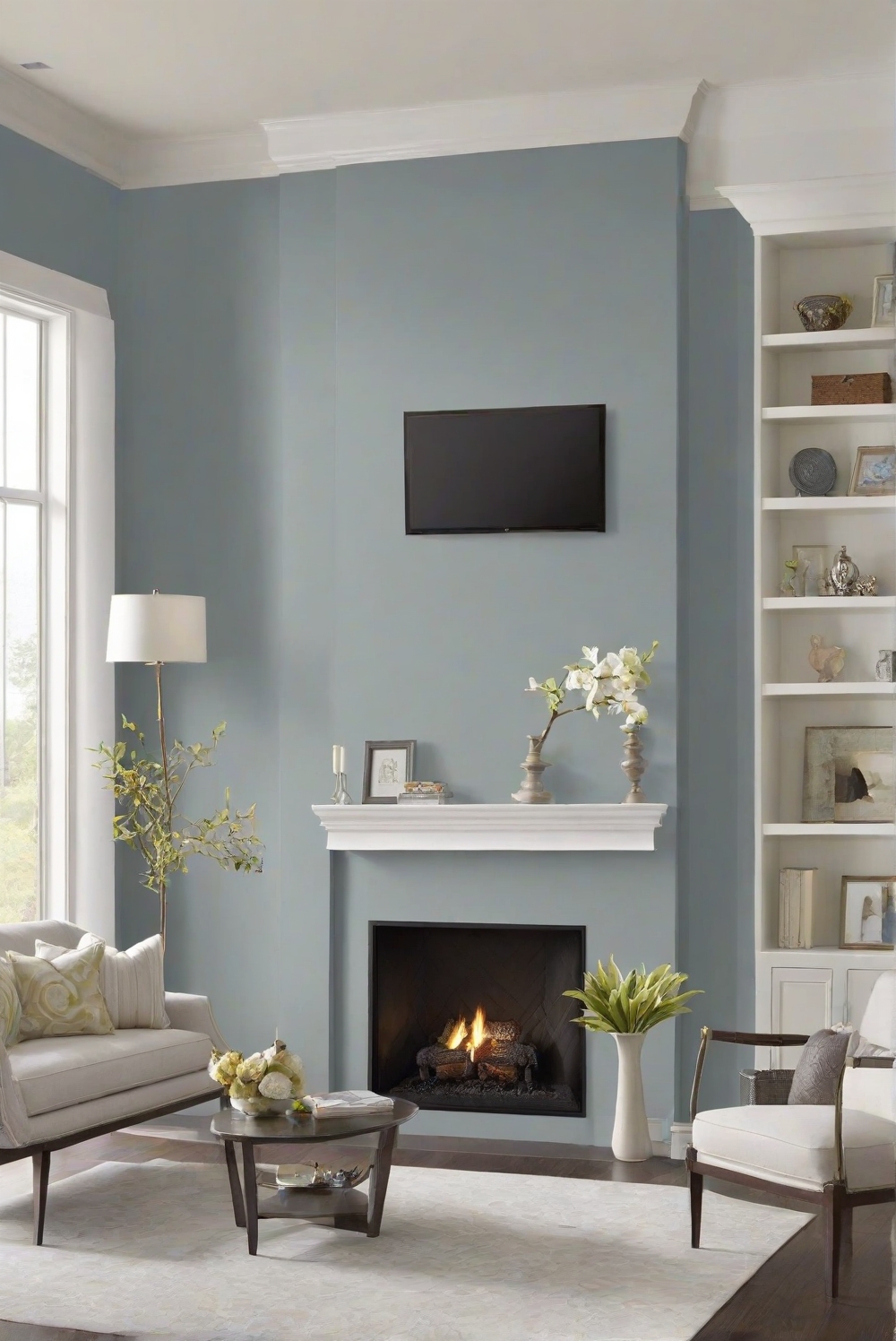 Is Misty (SW 6232) a good wall paint color for a fireplace room?[2024 ...