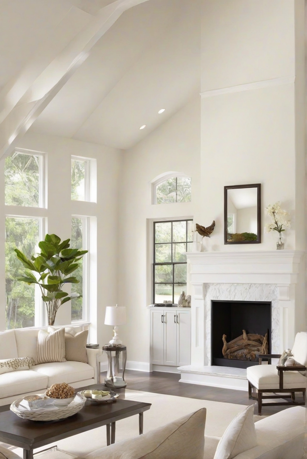 Is Shoji White (SW 7042) a good wall paint color for a fireplace room ...