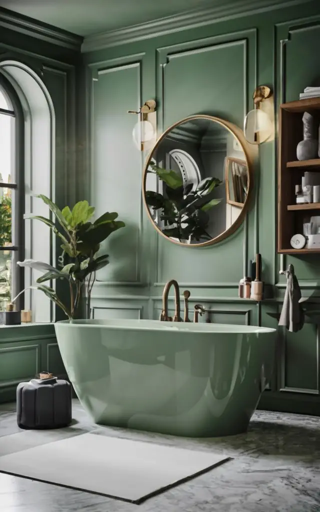 Nature-Inspired Bliss: Modern Bathrooms in Sage Green Light Hues in 2024