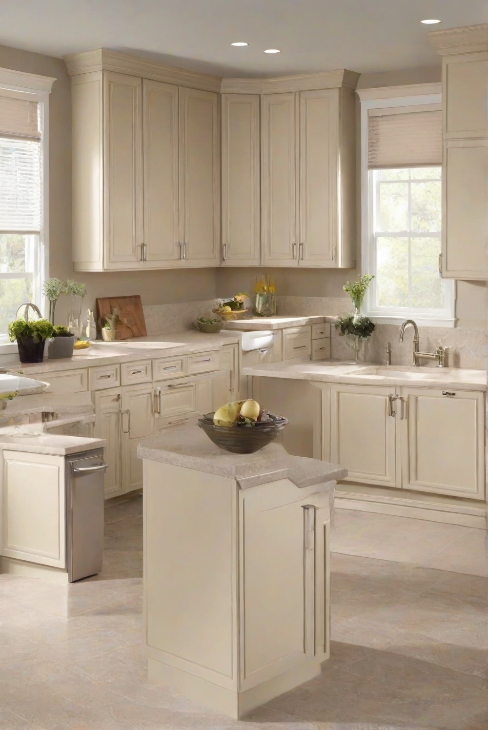 What color Nuvo Quartz countertop suits SW Accessible Beige kitchen