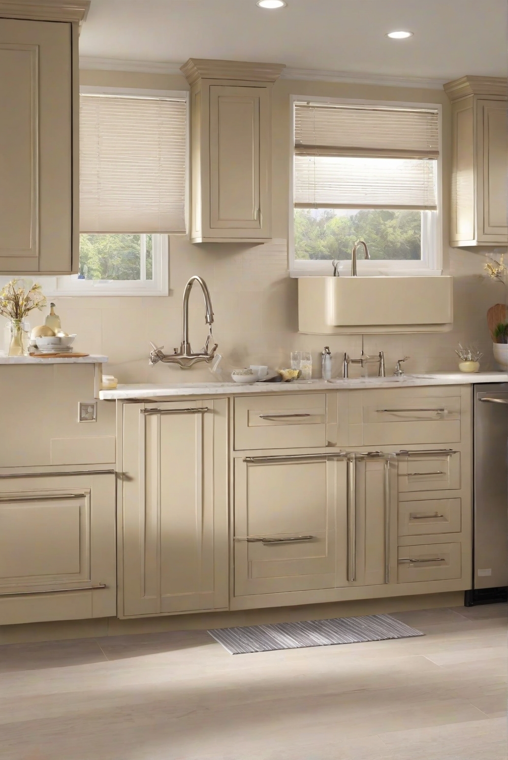 What color metal sink works well with SW Accessible Beige kitchen