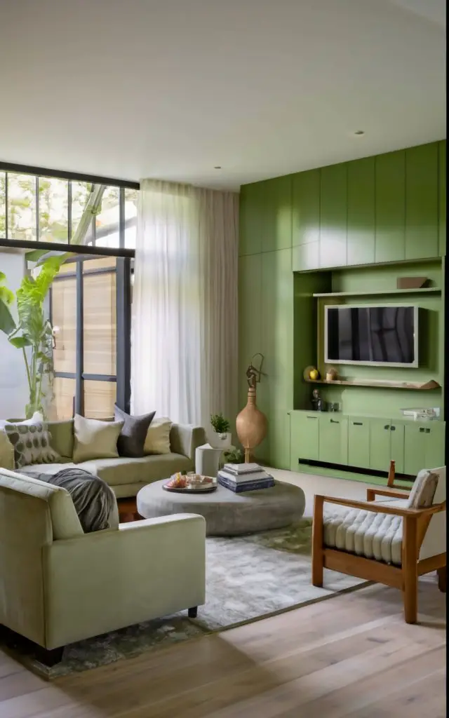 Serene Retreat: Sage Green Living Rooms in 2024