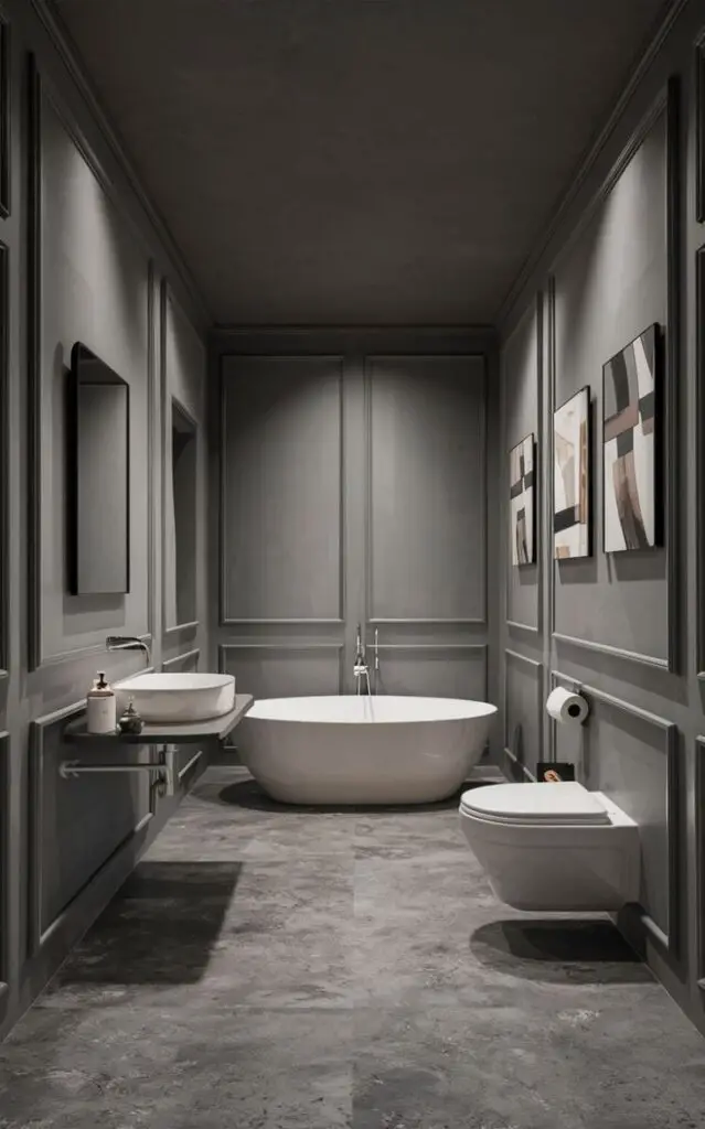 Sleek Sophistication: Gray Screen Paint Elevates Your Modern Bathroom in 2024