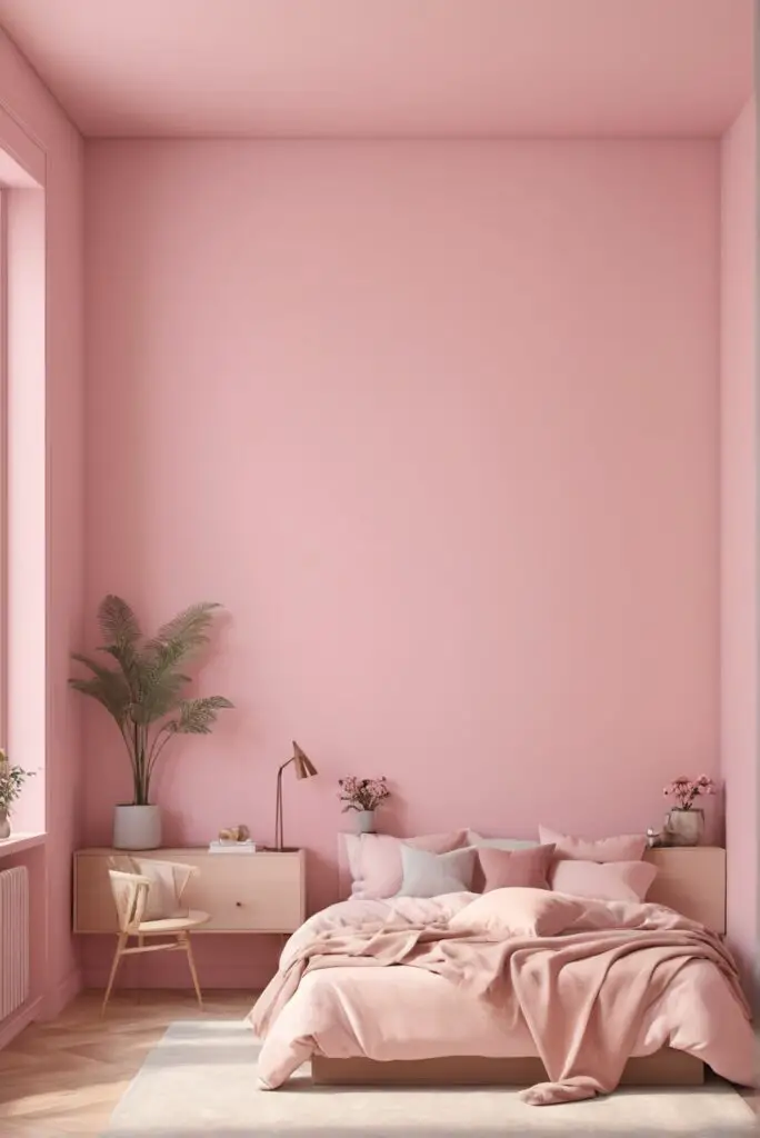 Elevate Your Sleep Space: Lighthearted Pink Paint Brings Modern Glamour to Your Bedroom in 2024