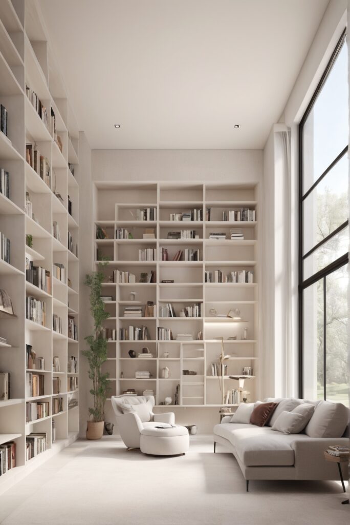 White Sand Paint Creates a Modern Haven for Your Library In 2024