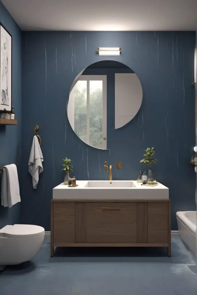 Modern Serenity: Rainstorm Paint Creates a Spa-like Atmosphere in Your Bathroom