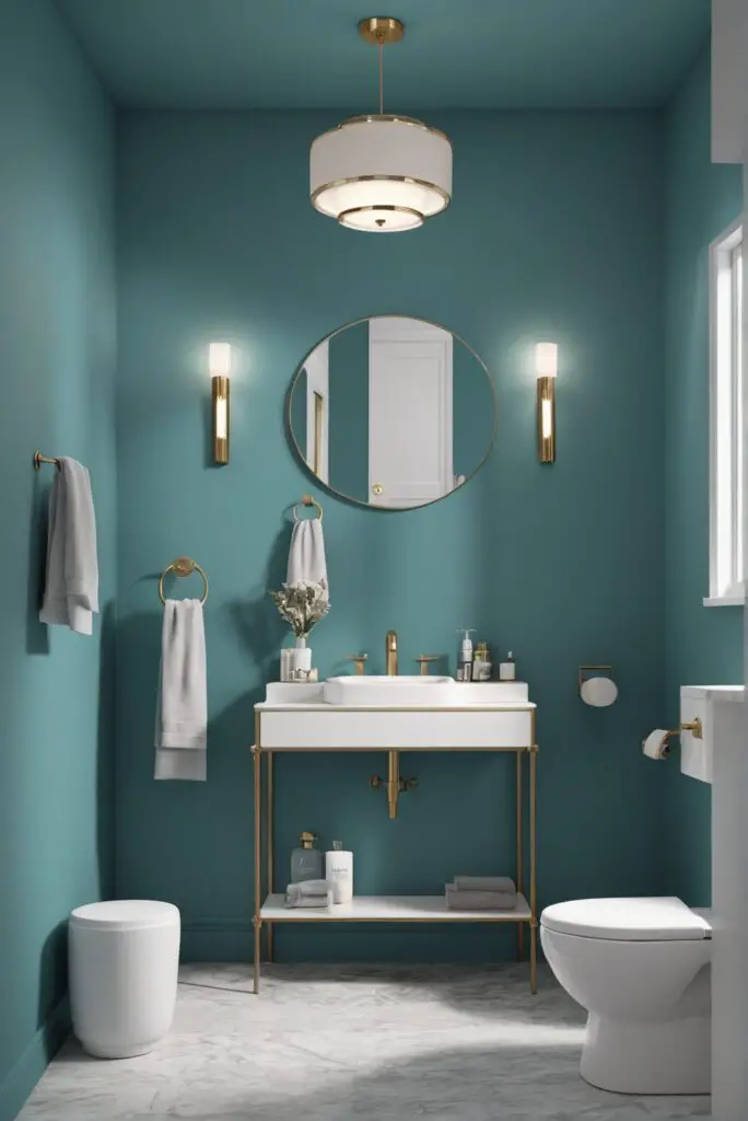 Tranquil Transformations: Tame Teal Paint in 2024 Bathrooms