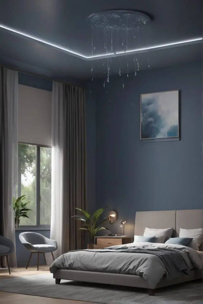 Soothing Sanctuary: Modernize Your Bedroom with Rainstorm Paint Elegance in 2024