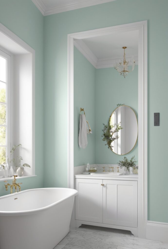 White Mint Paint Transforms Your Modern Bathroom in 2024