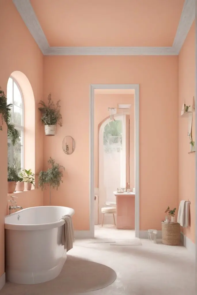 Pristine Elegance: Modernize Your Bathroom with Naive Peach Paint in 2024