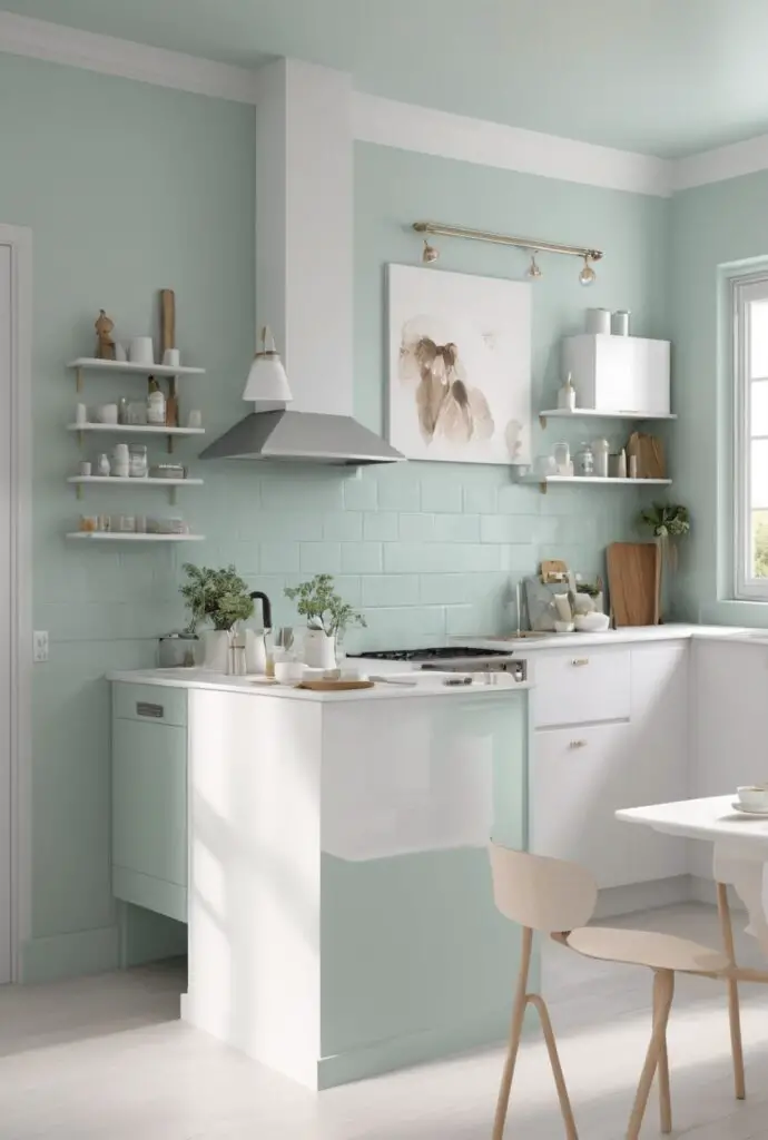White Mint Paint Elevates Your Modern Kitchen in 2024