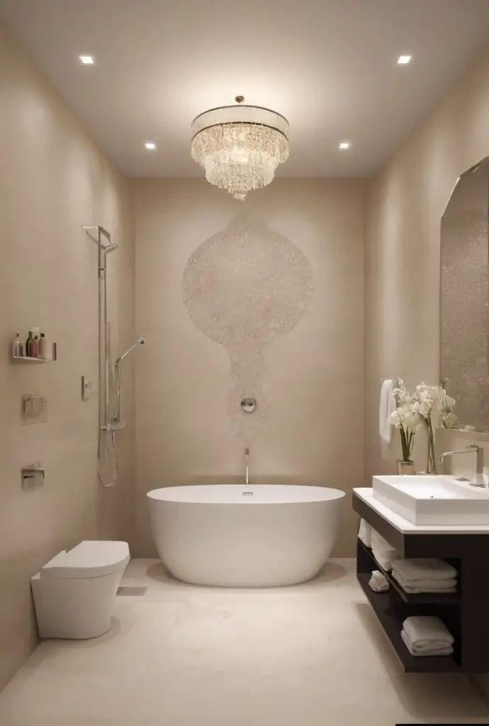 Modern Bathroom Elegance with Champagne Paint in 2024