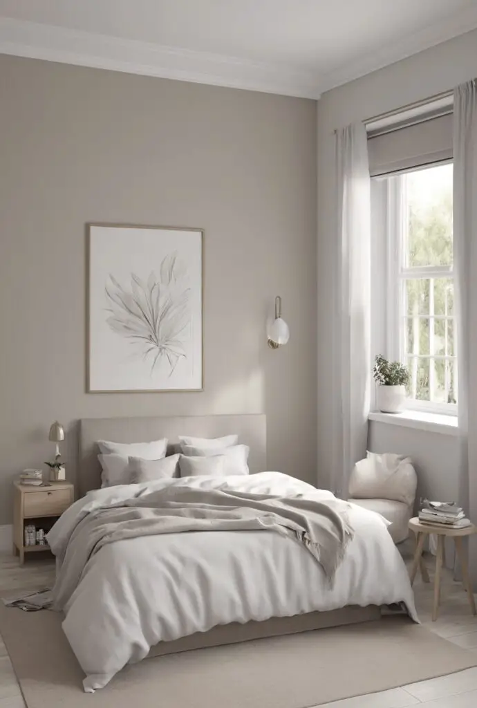 Modern Bedroom Bliss with Crisp Linen Paint in 2024