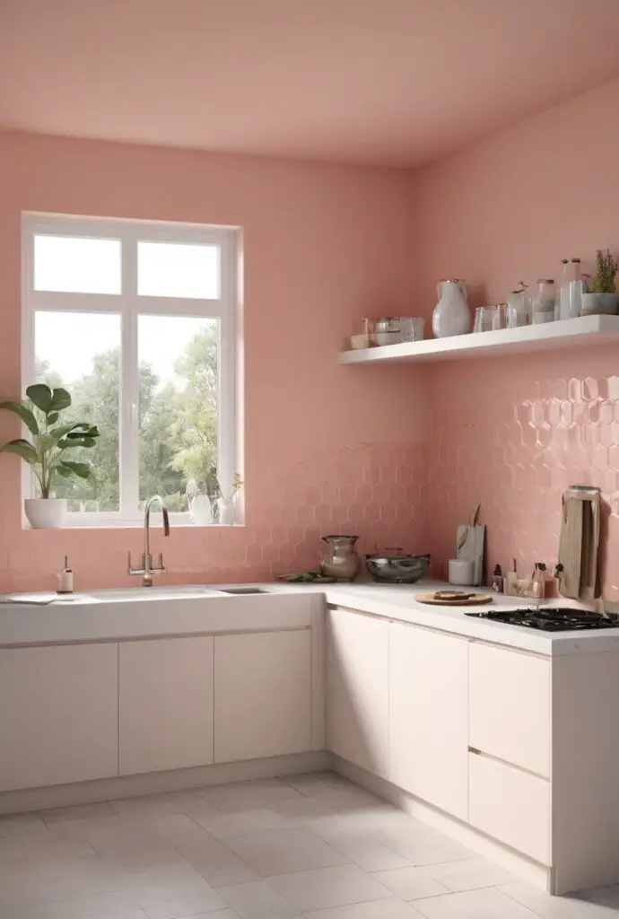 Elevate Your Culinary Experience: Faint Coral Paint for a Modern Kitchen in 2024
