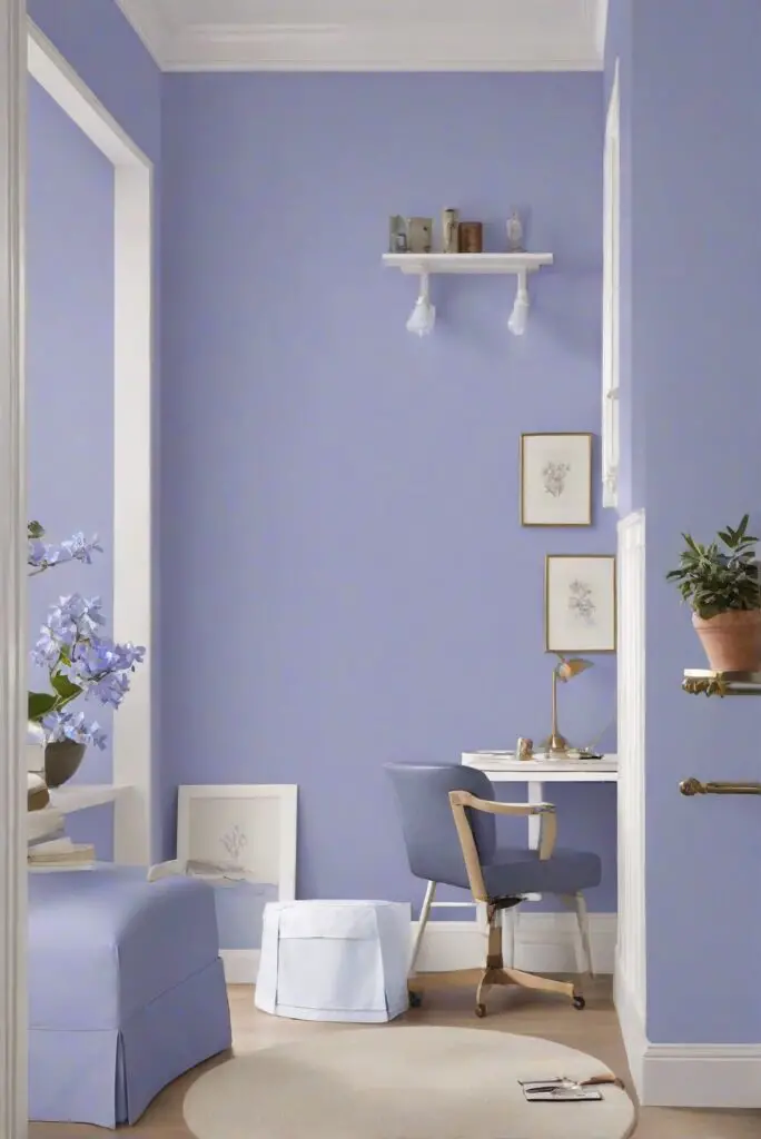 Perfect Periwinkle paint, wall paint for office, home office paint, wall painting ideas decorating interior, home interior design, interior bedroom design, designer wall paint