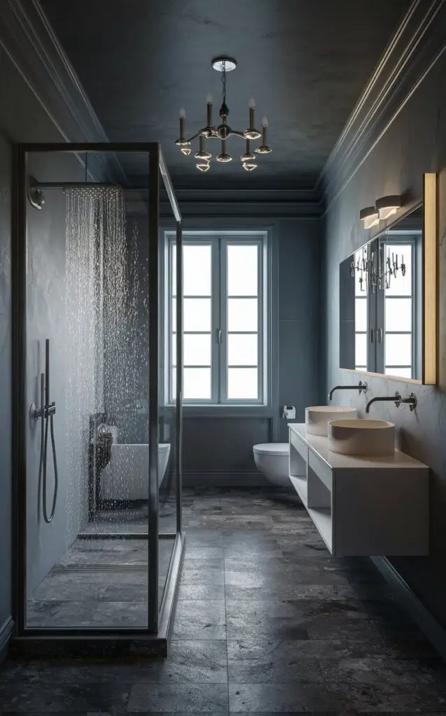 Lazy Gray Paint Sets the Tone for a Modern Bathroom in 2024