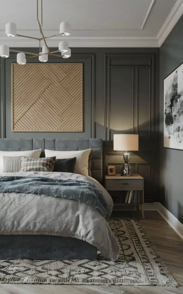 Lazy Gray Paint Sets the Tone for a Modern Bedroom in 2024