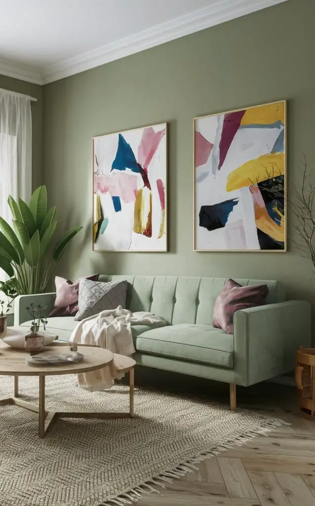 Contemporary Comfort: Sagey Paint Sets the Tone for a Stylish Living Room In 2024
