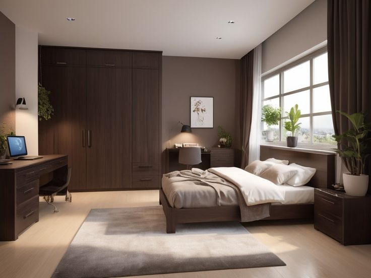 Redefining Bedroom Design with 2024's Dark Brown Palette