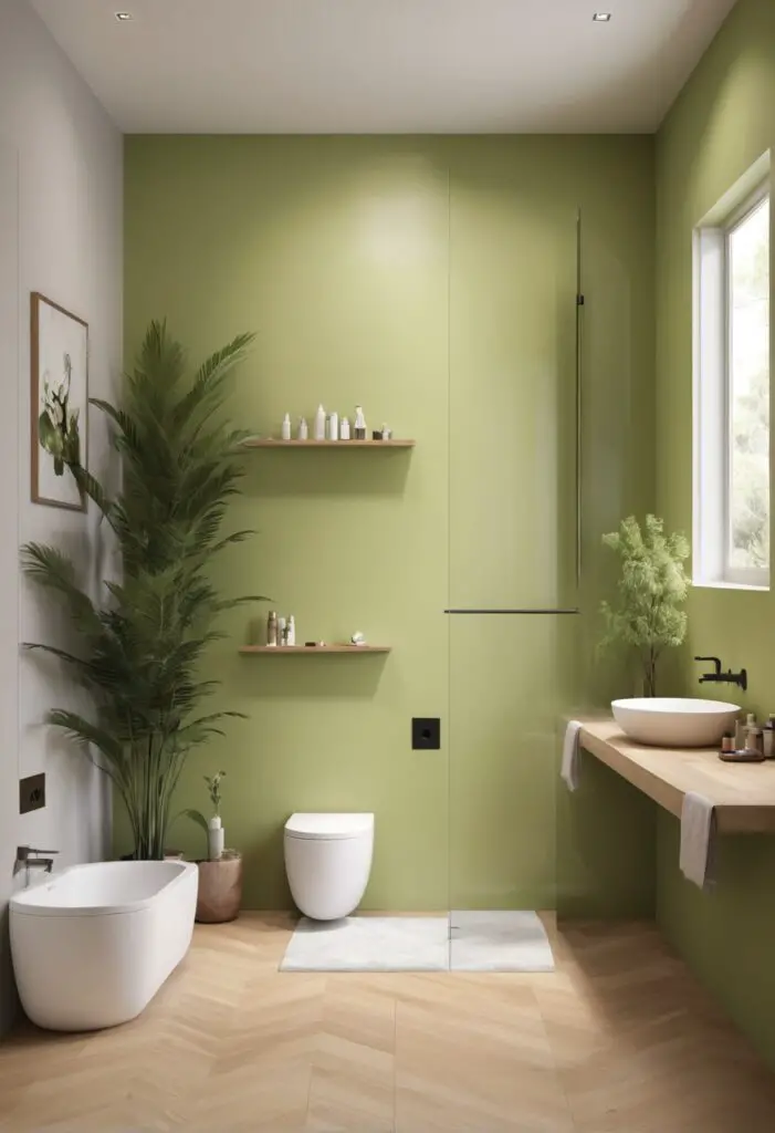 Contemporary Cool: Lime Granita Paint Transforms Your Bathroom In 2024
