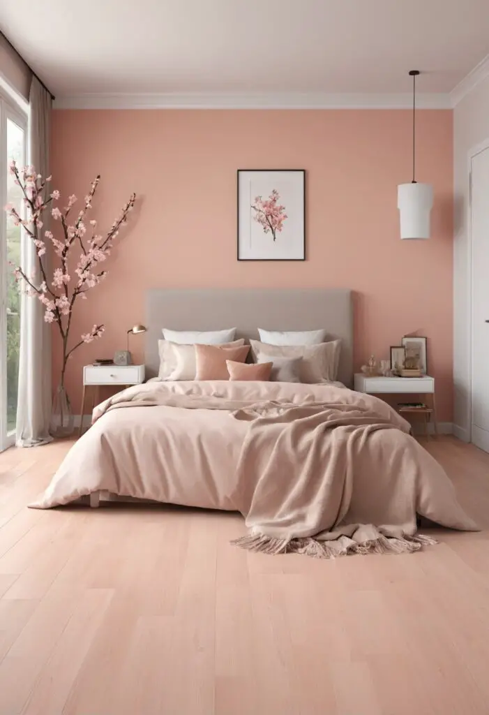 Innovative Elegance: Peach Blossom Paint Redefines Bedroom Chic in 2024