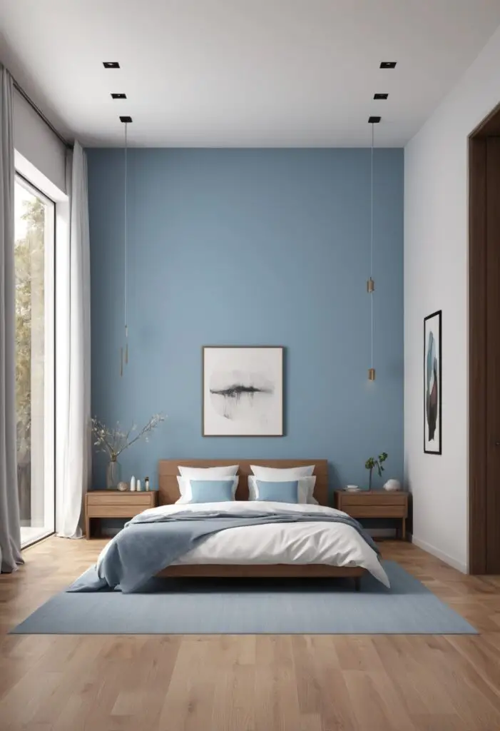 Escape to Relaxation: Something Blue Paint Elevates Bedroom Design in 2024