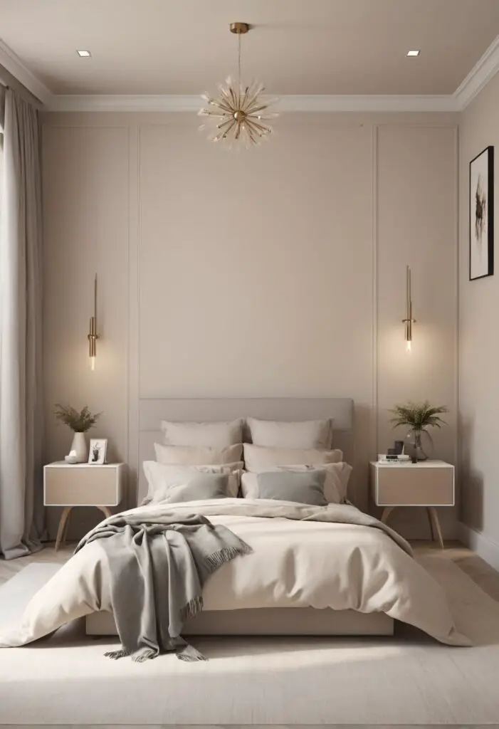Understated Luxury: Classic Light Buff Paint Elevates Your Modern Bedroom In 2024