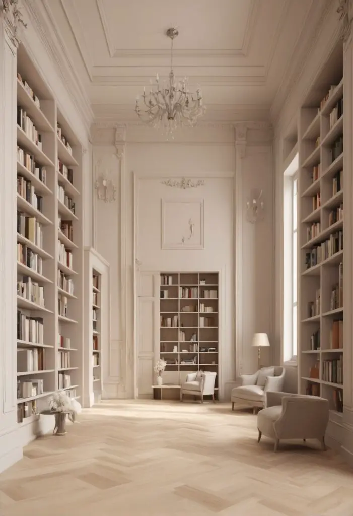 Medici Ivory Paint Creates a Modern Library Haven in 2024
