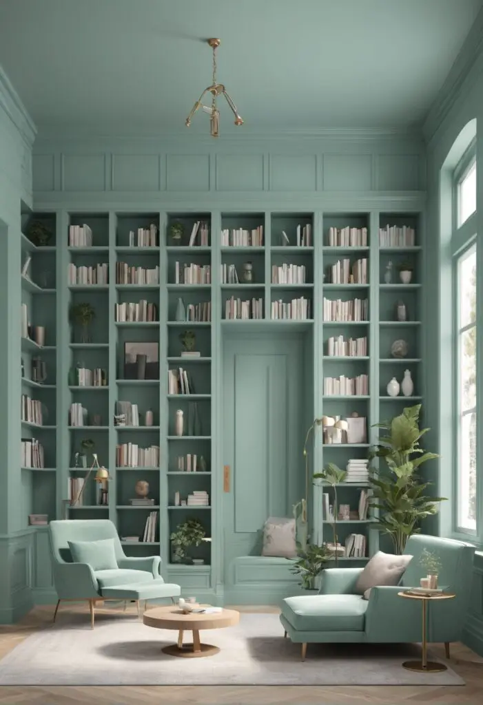Revitalize Your Reading Retreat: Mint Condition Paint for a Modern Library in 2024