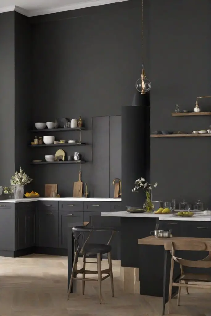 dark basalt wall paint, kitchen wall paint, best wall paint, kitchen wall colors interior design ideas, home decorating, home decor, interior designers space planning interior design, room decorating ideas, living room design paint color matching, interior color design, home paint matching, wall paint colors