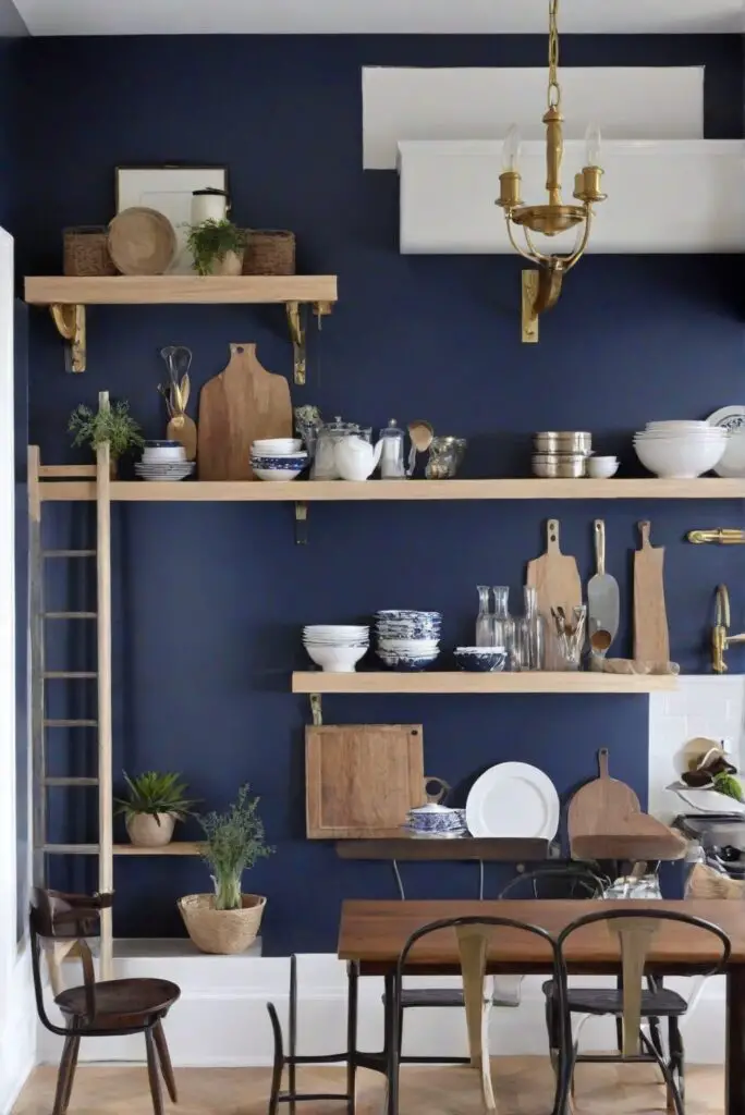 kitchen interior design,decorating kitchen,wall paint for kitchen,navy blue kitchen walls