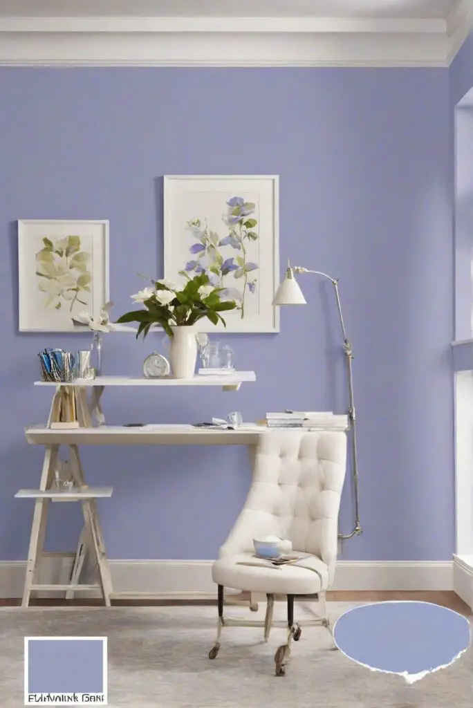 perfect periwinkle wall paint, periwinkle paint color, periwinkle wall color, periwinkle interior paint home decorating, home interior, space planning, interior design space planning