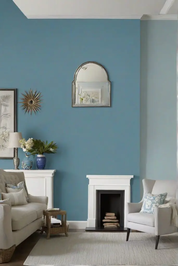 Tranquil Blue paint, living room decor, interior design, home decorating, wall paint design, home decor interior, paint color match