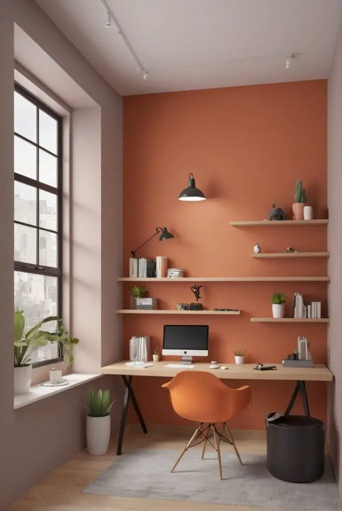 Energizing Work Environments with Orange Cavern Clay Hues