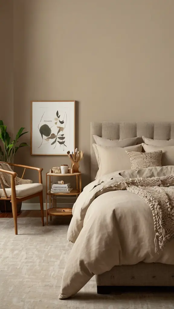 Bedroom, Balanced Beige Paint ,Bedroom Styling, Versatile Color, Earthy Tones, Modern Retreat