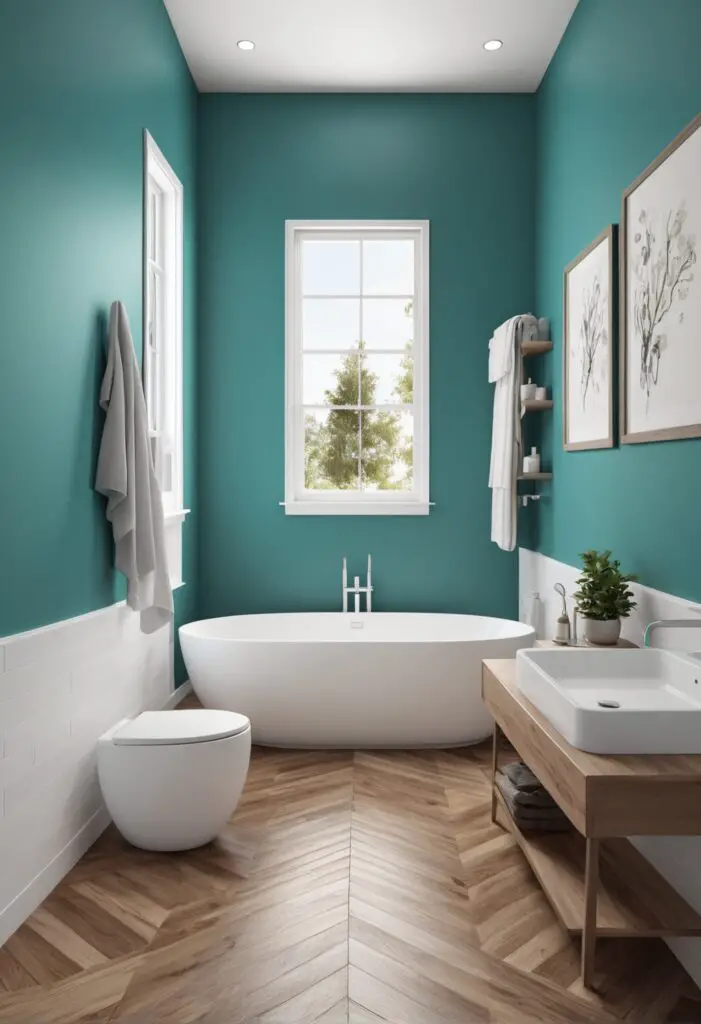 Dive into Luxury: Tantalizing Teal Paint for a Modern Bathroom Makeover