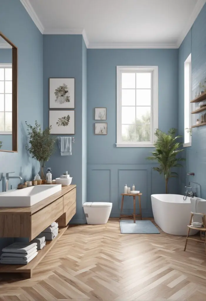 Refresh Your Bathroom: Minor Blue Paint Brings Serenity to 2024 Interiors